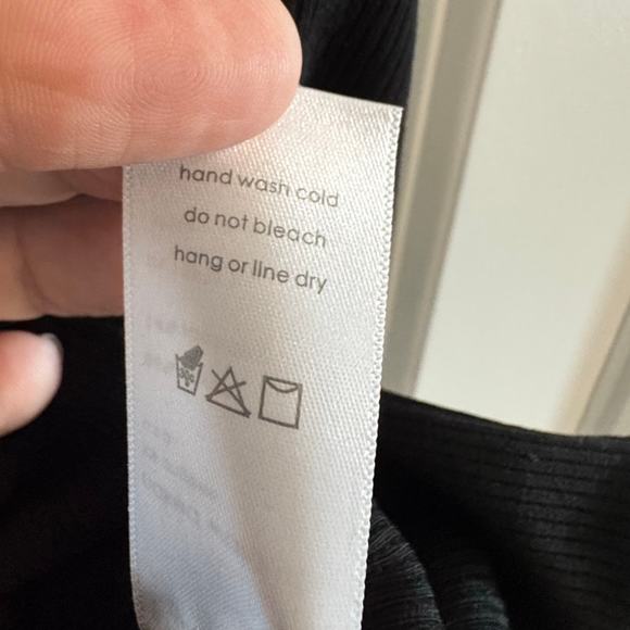 NAKED WARDROBE NWT $54 Black Ribbed Slit Mini Dress Size XS - Picture 6 of 7